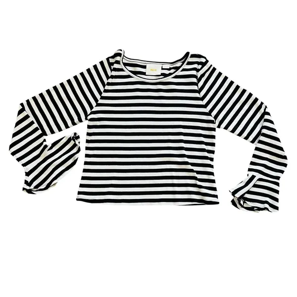 Anthropologie Maeve Flouncy Stripe Women's Blouse Top Shirt Large Ruffle Cuff‎ - Image 7