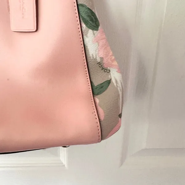 Coach F25868 Margot Caryall Pink Multi Camo Rose Floral Print Satchel Crossbody - Image 5
