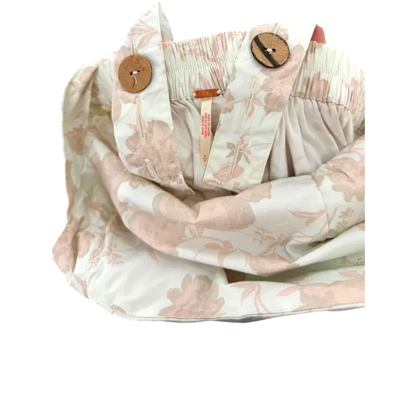 Free People Meet Me in Maui Floral Ruched Mini Dress Ivory Pink Open Back Jumper - Image 7