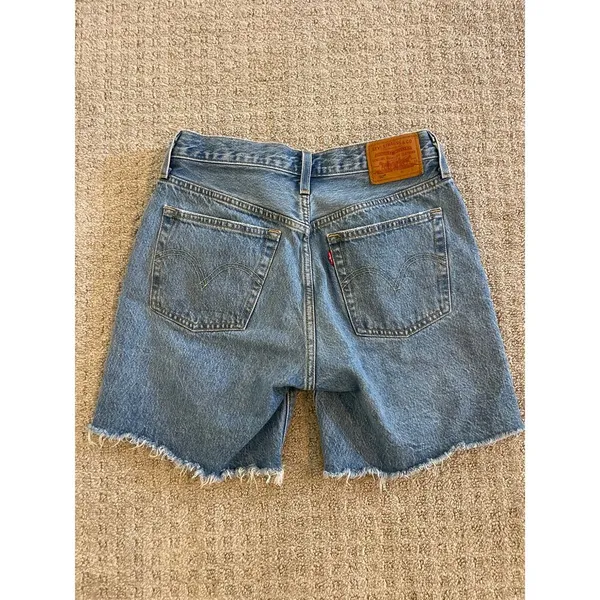 Levi’s Original 501 Button Up Cut Off Denim Shorts W27 - Image 3