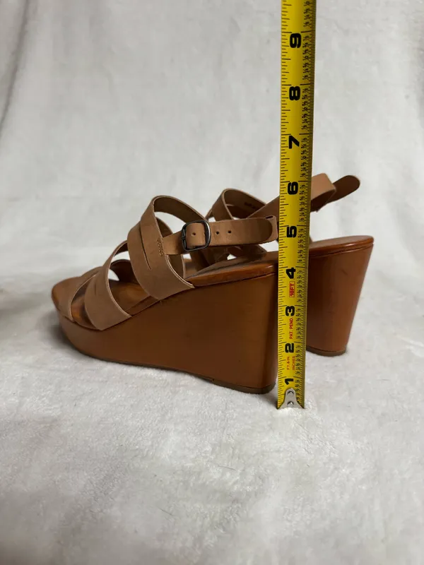 Lucky Brand Women's Marinaa Wedge Sandals tan Leather - Size 8 - Image 7