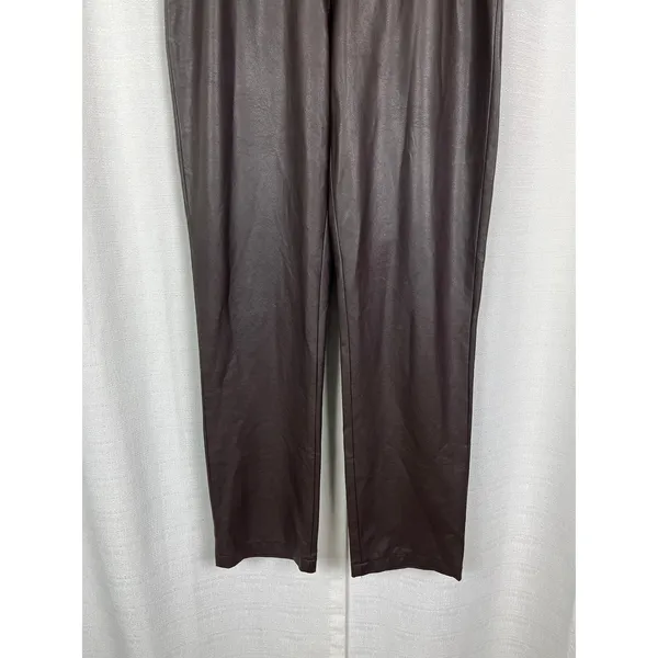 Brochure Walker Brown Faux Leather Juniper Straight Leg Crop Pants Sz.S - Image 8