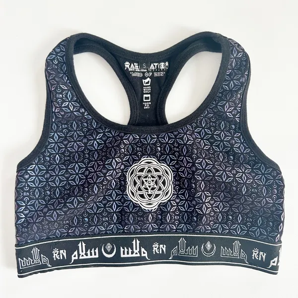 Rage Nation Womens Mind of Zen Sacred Geometry Festival‎ Racerback Sports Bra S - Image 2