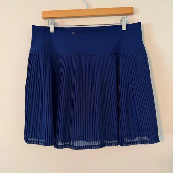 IBKÜL‎ Pleated Mesh Skort Skirt Navy Blue Activewear Women Large - Image 3