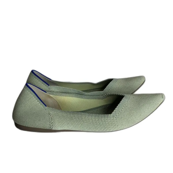 Rothy's The Point Shoes Womens Size 7.5 Green Knit Flats‎ Washable Eco Friendly - Image 6