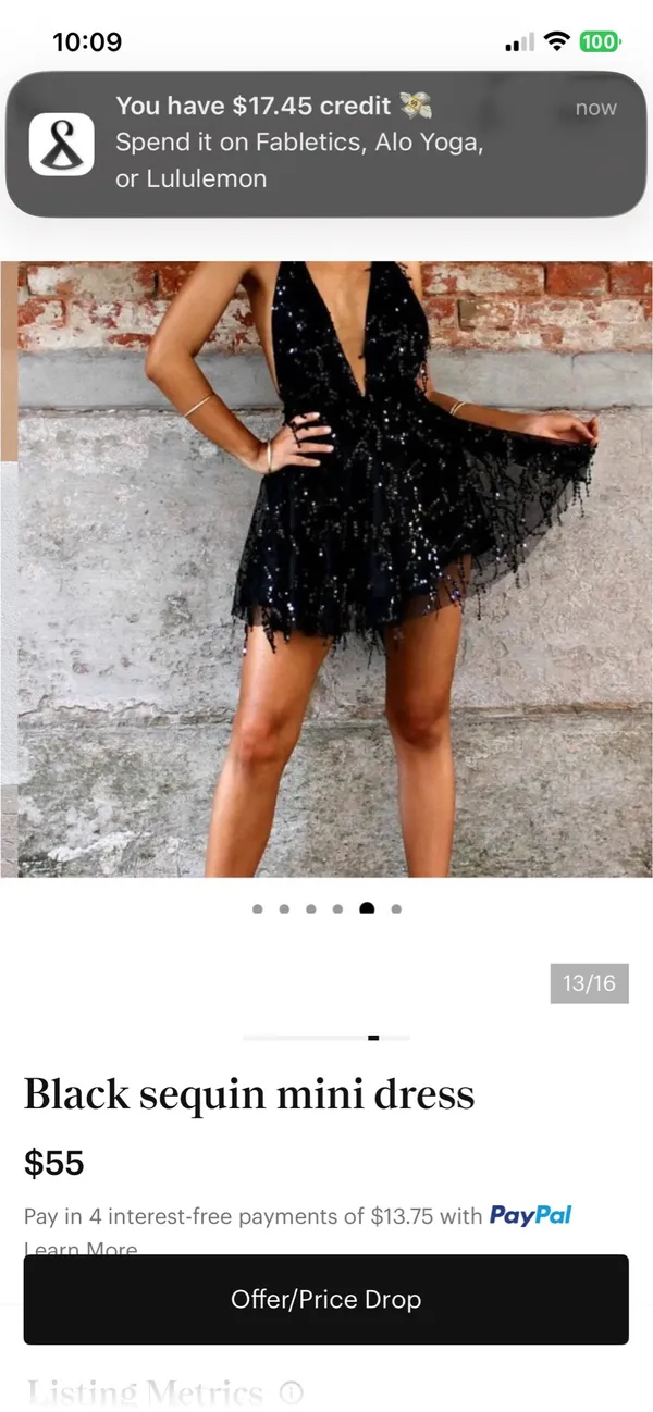 Black sequin mini dress - Image 13