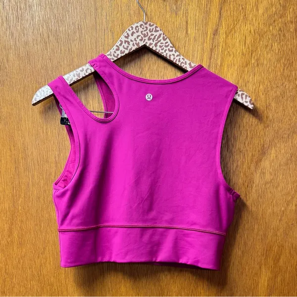 Lululemon Mastered Motion Cropped Cutout Tank Top Magenta Purple MGPR 12 - Image 10