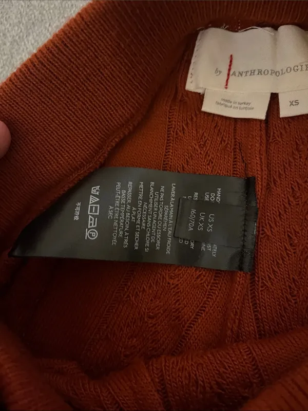 Anthropologie Burnt Orange Cable-Knit Wide-Leg Pants - Image 3