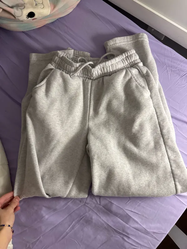 Light grey wide leg sweatpants Gray Size XS - Image 2