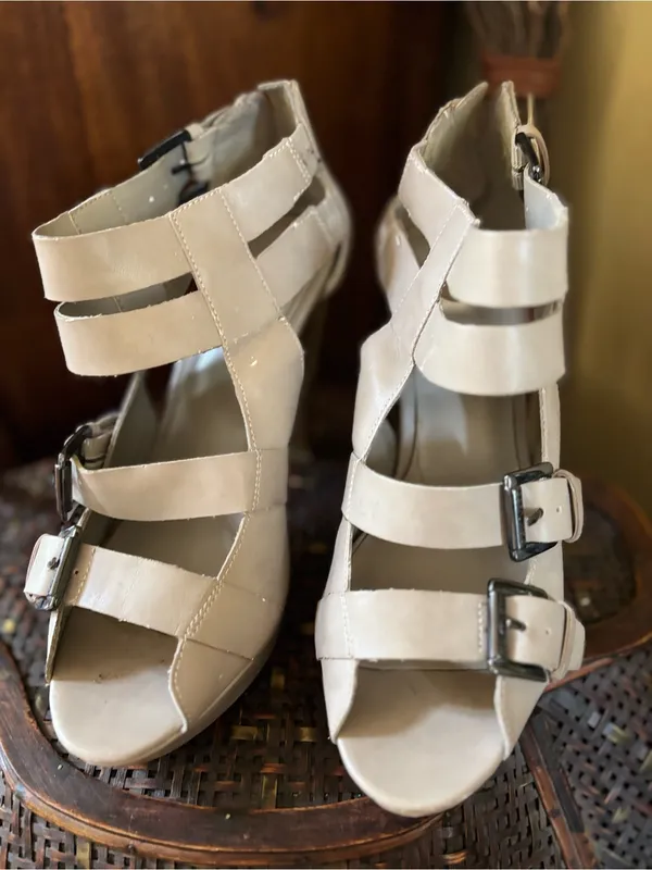 Guess Women's Beige Strappy High Heel Sandal with Buckles - Image 2