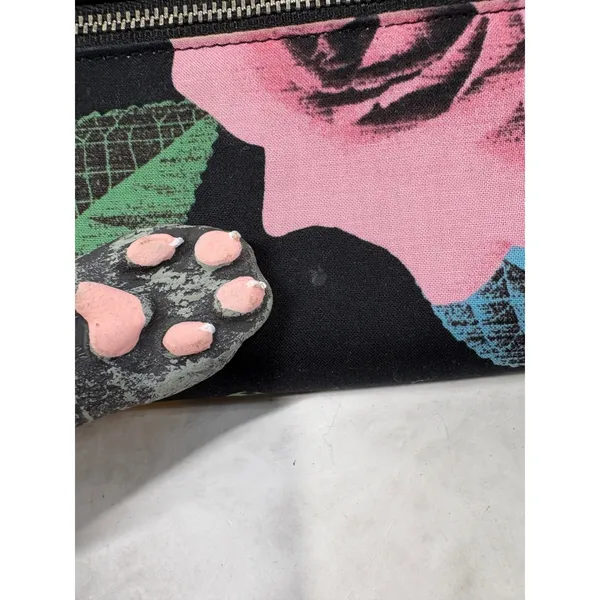 Vera Bradley Leather Floral Canvas Trifold Wallet Black Butterfly Polka‎ Dot - Image 4