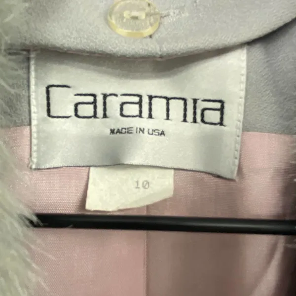 Vintage Caramia Faux Fur Trim Coat Ice Princess Gray Blue Womens 10 Medium - Image 10