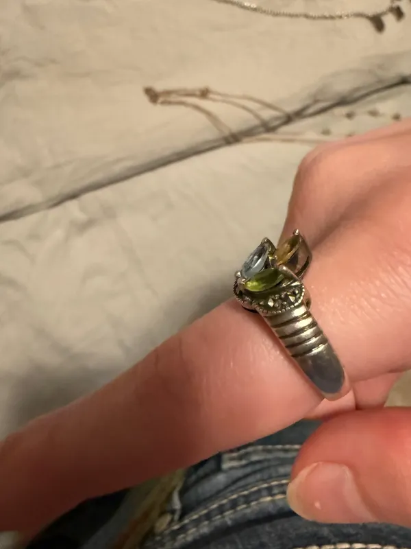 Vintage Sterling sliver 3 color way leaf ring from Craig Husar Designs - Image 3