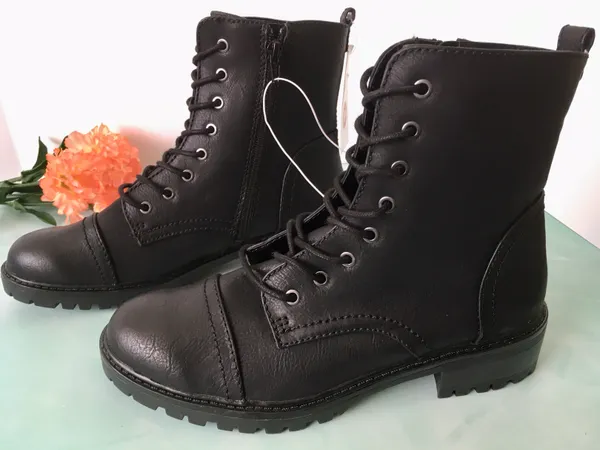 Black Combat Boots, Size 9 1/2 - Image 2