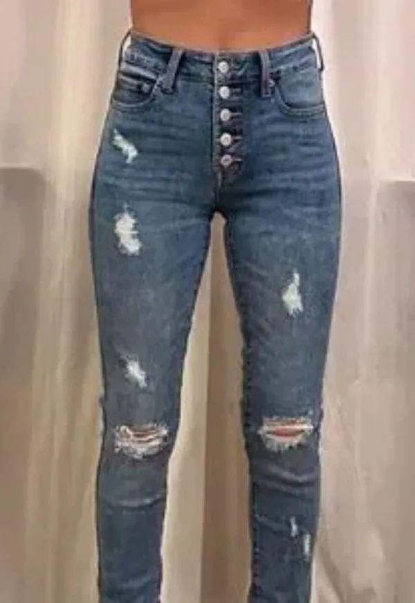 Aeropostale High Rise Mid-Wash Size 12 Jeans - Image 8