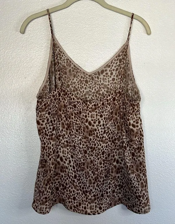 EUC A New Day Animal Print Beige Brown Camisole Tank Top sz L - Image 3