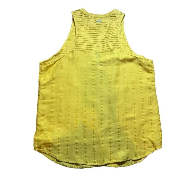 Prana‎ women’s yellow textured sleeveless blouse sz M - Image 3