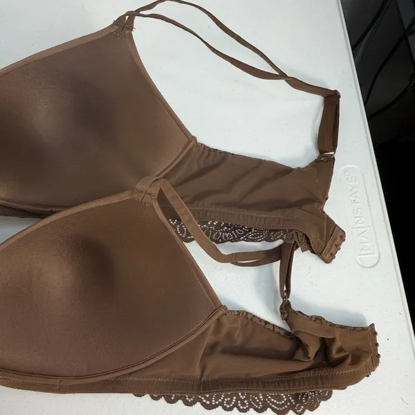 No Boundaries Sz XL Bra Lot Of 2 Light Lift Wire Free Brown Latte T-Shirt Padded - Image 9