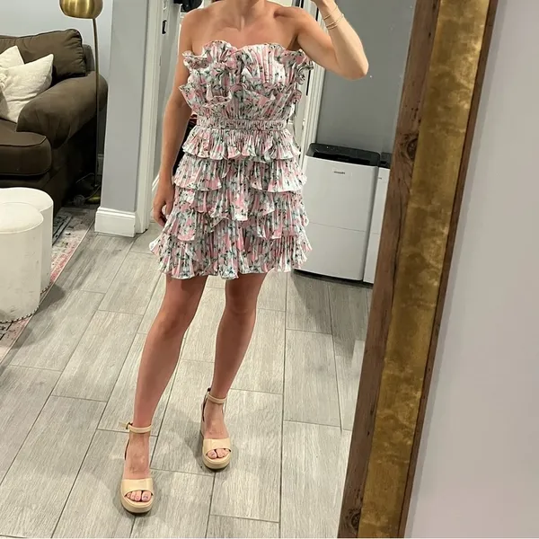 AMUR Floral Ruffle Mini Dress - Image 5