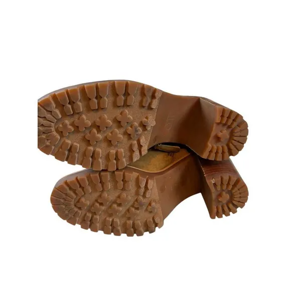 JLO Jennifer Lopez Brown Shearling-Lined Lace-Up Boots With Block Heel - Image 12