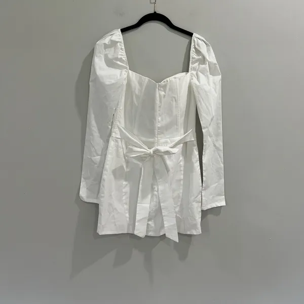 Nat &‎ Liv Regina Graduation White mini dress Size Medium Corset - Image 2