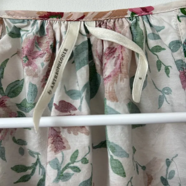 ANTHROPOLOGIE The Somerset Puff Sleeve Edition Floral Rose Printed Dress Size: S - Image 8