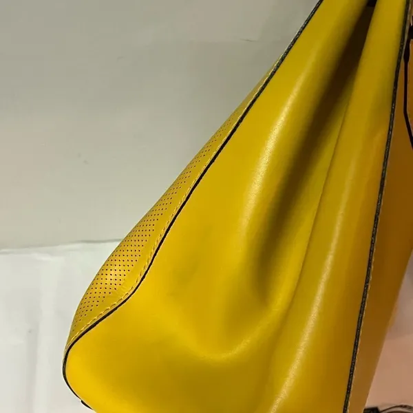 A. Bellucci Italian leather mustard‎ yellow bag B93 - Image 11
