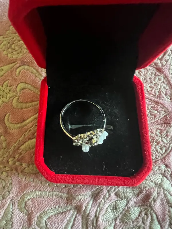 & Other Stories Women’s Silver Tone Embellished Ring Size 8 - Image 2
