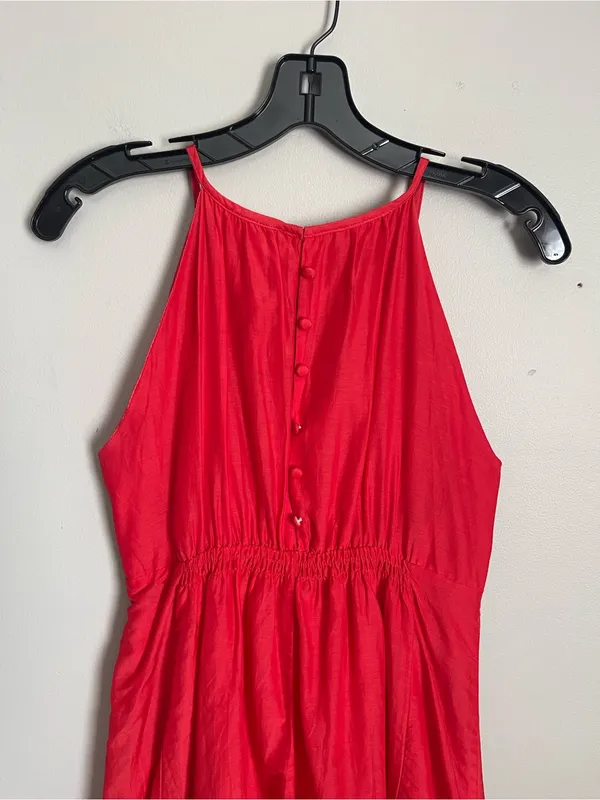 ESLEY Red Silk Blend Sleeveless Mini Dress Sz M - Image 5