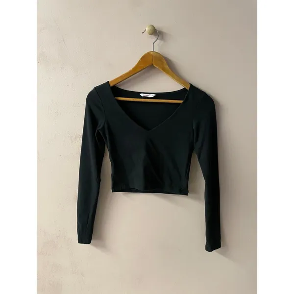 Supré Black Long Sleeve Crop Top Size XS - Image 3
