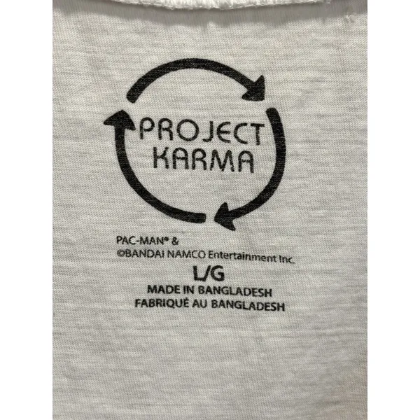 Project Karma Pac-Man Y2k Graphic Short Sleeve T-Shirt Size Large V Neck Gaming - Image 3
