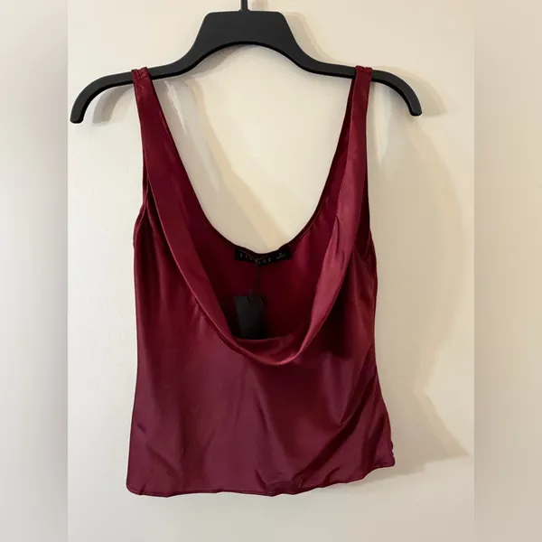 NWT Lioness Delilah Top in Burgundy, size S BRALETTE IS MISSING - Image 5