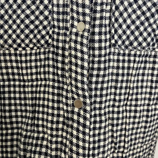 Zara Gingham plaid Gauzy Oversized Shacket Button Up Small - Image 3