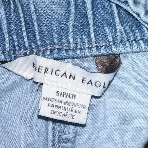 American Eagle Denim‎ Romper Small Blue Open Back Tie Waist Sleeveless - Image 4