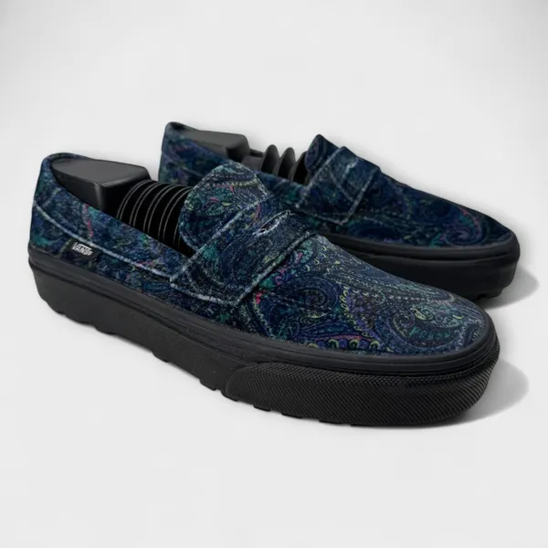 Vans Style 53 Velvet Paisley Blue Slip On Creeper Womens 8 Mens 6.5 NWOB - Image 3