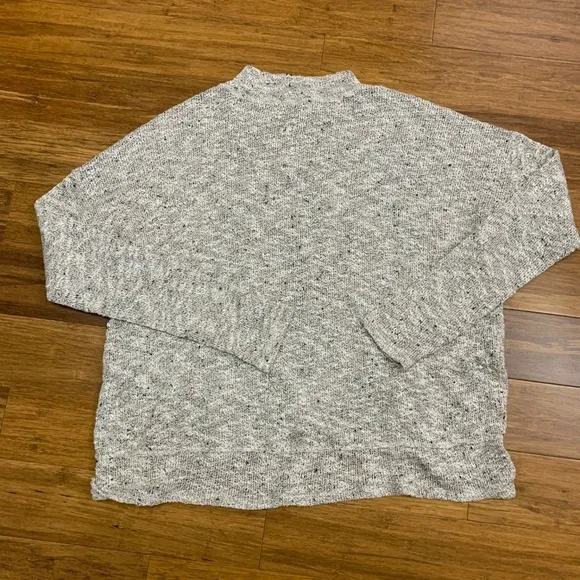 American Eagle‎ Mock Neck Sweater Knit Pullover Cross Front Beige Womens Small - Image 4