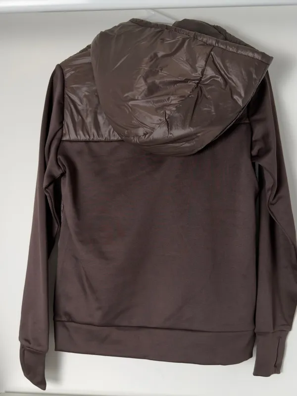 Avia Chocolate Brown Quilted Hooded Puffer Jacket - Image 5