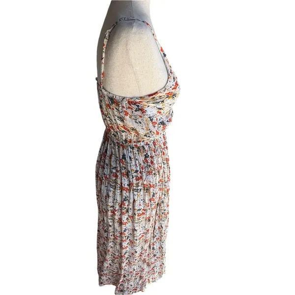 Floral Spaghetti-Strap Midi Dress in White Multicolor floral print - Image 4