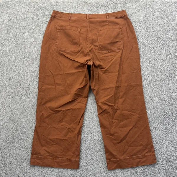 Old Navy High Rise Wide Leg Pants Burnt Rust Orange Retro Boho Women's 18 x 25 - Image 2