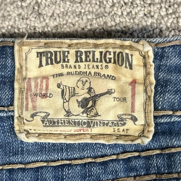 True Religion Billy Super T Jeans Womens 24 Straight Low Rise Actual 26x32 USA - Image 11