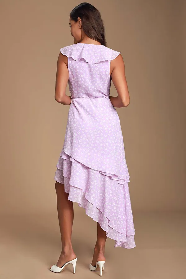 Lulus Floral Wrap Midi Dress - Image 3