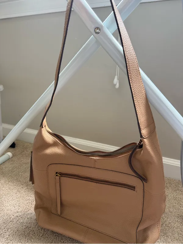 American Leather Tan Leather Shoulder Hobo Bag - Image 3