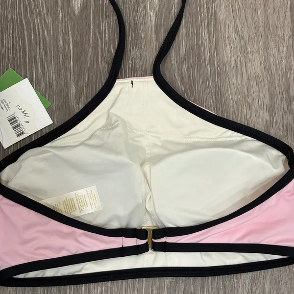 Kate Spade Plage Du Midi Halter Bikini Set Blossom Pink Black XS Preppy Coquette - Image 7