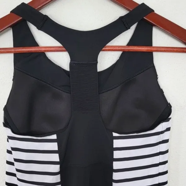 Athleta‎ Black and White Stripe Ace Racer Tank Top Mesh Details Pockets Size S - Image 8