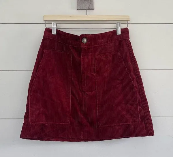 H&M Corduroy Maroon Skirt - Image 2