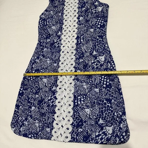 Lilly Pulitzer For Target Blue Fish Patterned Sheath Dress Sz 6 - Image 6