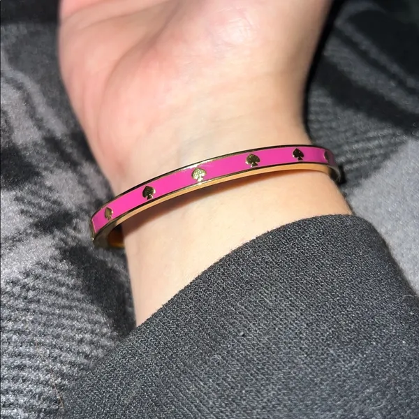 Spot The Spade purple Enamel Hinged Bangle Gold - Image 4