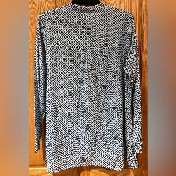 Roberta Roller Rabbit‎ Gold Button Down Geometric Print Shirt Tunic Size Large - Image 9