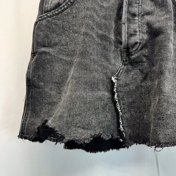 Free People We The Free Brea Denim Mini Skirt 24 XS Black Grunge Goth Edgy - Image 5