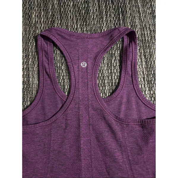 Lululemon Swiftly Tech Racerback Tank Black Chilled Grape Size 4 - Image 3